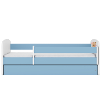 Babydreams | jednolůžko 180x80 | modrá/bílá | medvídek s kytičkami