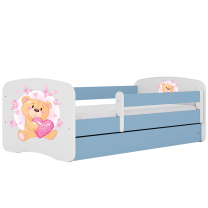 Babydreams | jednolůžko 180x80 | modrá/bílá | medvídek s motýlky