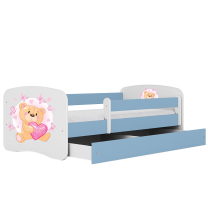 Babydreams | jednolůžko 180x80 | modrá/bílá | medvídek s motýlky