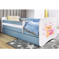 Babydreams | jednolůžko 180x80 | modrá/bílá | medvídek s motýlky