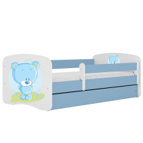 Babydreams | jednolůžko 180x80 | modrá/bílá | medvídek