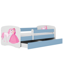 Babydreams | jednolůžko 180x80 | modrá/bílá | princezna
