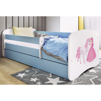 Babydreams | jednolůžko 180x80 | modrá/bílá | princezna