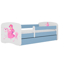 Babydreams | jednolůžko 180x80 | modrá/bílá | princezna a kůň
