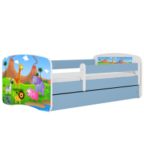 Babydreams | jednolůžko 180x80 | modrá/bílá | safari