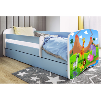 Babydreams | jednolůžko 180x80 | modrá/bílá | safari