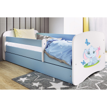 Babydreams | jednolůžko 180x80 | modrá/bílá | slon