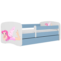 Babydreams | jednolůžko 180x80 | modrá/bílá | víla s křídly