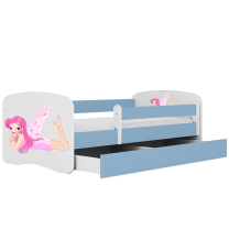 Babydreams | jednolůžko 180x80 | modrá/bílá | víla s křídly