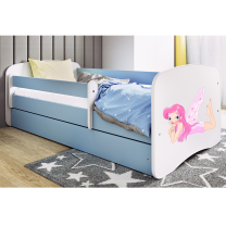 Babydreams | jednolůžko 180x80 | modrá/bílá | víla s křídly