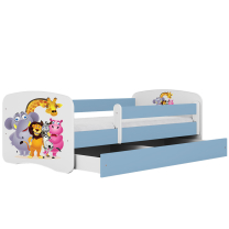 Babydreams | jednolůžko 180x80 | modrá/bílá | zoo