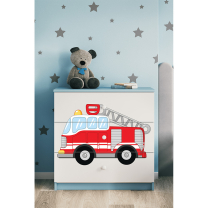 Babydreams | komoda | modrá/bílá | hasičské auto