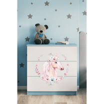 Babydreams | komoda | modrá/bílá | kůň