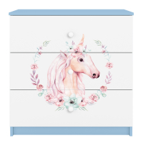 Babydreams | komoda | modrá/bílá | kůň