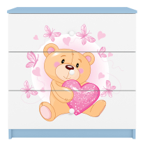 Babydreams | komoda | modrá/bílá | medvídek s motýlky