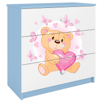 Babydreams | komoda | modrá/bílá | medvídek s motýlky