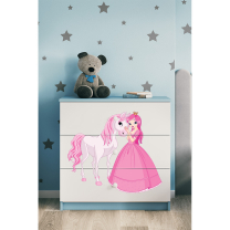 Babydreams | komoda | modrá/bílá | princezna