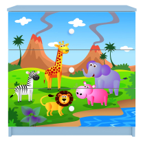 Babydreams | komoda | modrá/bílá | safari