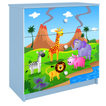 Babydreams | komoda | modrá/bílá | safari