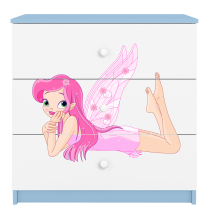 Babydreams | komoda | modrá/bílá | víla s křídly
