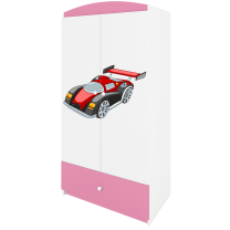 Babydreams | šatní skříň | růžová/bílá | auto