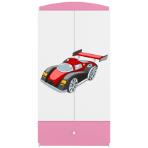 Babydreams | šatní skříň | růžová/bílá | auto
