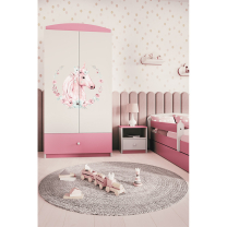 Babydreams | šatní skříň | růžová/bílá | kůň