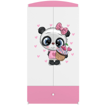 Babydreams | šatní skříň | růžová/bílá | panda