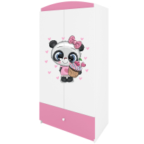 Babydreams | šatní skříň | růžová/bílá | panda