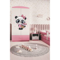 Babydreams | šatní skříň | růžová/bílá | panda