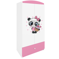 Babydreams | šatní skříň | růžová/bílá | panda