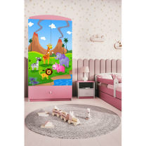 Babydreams | šatní skříň | růžová/bílá | safari