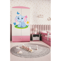 Babydreams | šatní skříň | růžová/bílá | slon