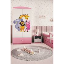 Babydreams | šatní skříň | růžová/bílá | zoo