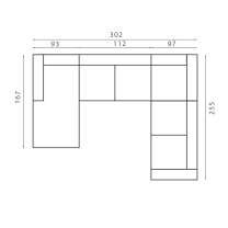 Sedací souprava VENTO U | 167x302x255 | VÝBĚR TKANIN | s úložným prostorem a rozkladem