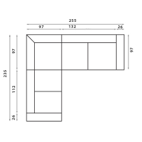 Sedací souprava VENTO L | 235x255 | VÝBĚR TKANIN | s úložným prostorem a rozkladem