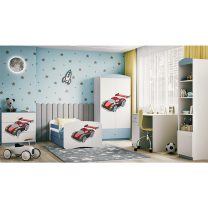 Babydreams | šatní skříň | modrá/bílá | auto