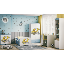 Babydreams | šatní skříň | modrá/bílá | bagr