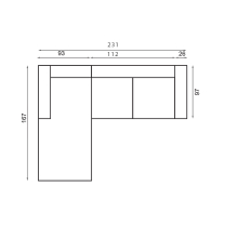Sedací souprava VENTO L | 231 cm levá | VÝBĚR TKANIN | s úložným prostorem