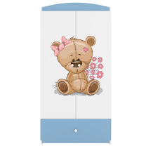 Babydreams | šatní skříň | modrá/bílá | medvídek s kytičkami
