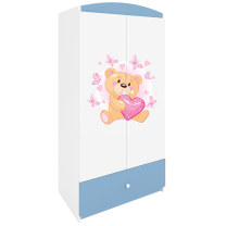 Babydreams | šatní skříň | modrá/bílá | medvídek s motýlky