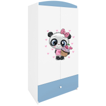 Babydreams | šatní skříň | modrá/bílá | panda