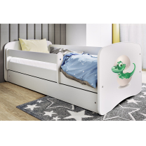 Babydreams | jednolůžko 180x80 | bílá | dinosaur