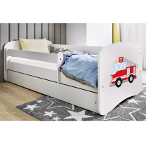 Babydreams | jednolůžko 180x80 | bílá | hasičské auto