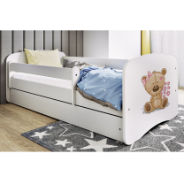 Babydreams | jednolůžko 180x80 | bílá | medvídek s kytičkami