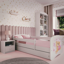 Babydreams | jednolůžko 180x80 | bílá | medvídek s motýlky