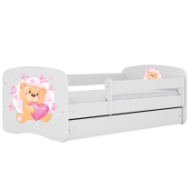 Babydreams | jednolůžko 180x80 | bílá | medvídek s motýlky