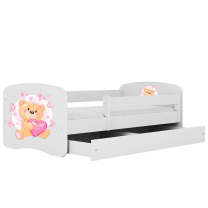 Babydreams | jednolůžko 180x80 | bílá | medvídek s motýlky