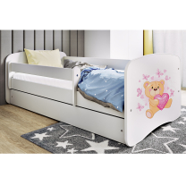 Babydreams | jednolůžko 180x80 | bílá | medvídek s motýlky