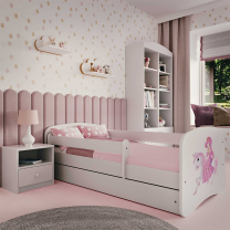 Babydreams | jednolůžko 180x80 | bílá | princezna a kůň
